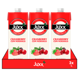 Kit 3x Suco Cranberry com Morango Juxx 1L