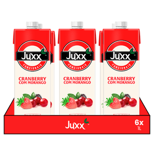Kit 6x Suco Cranberry com Morango Juxx 1L