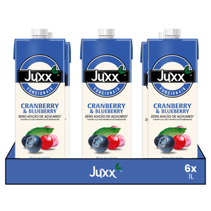Kit 6x Suco Cranberry e Blueberry Juxx 1L