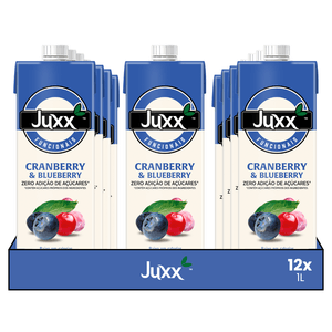 Kit 12x Suco Cranberry e Blueberry Juxx 1L