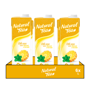 Kit 6x Chá Verde com Abacaxi e Hortelã Natural Tea 1L