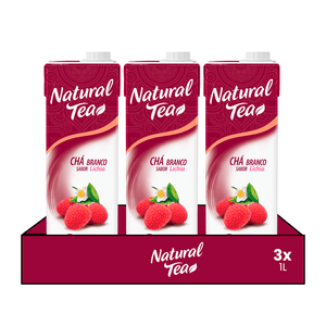 Kit 3x Chá Branco com Lichia Natural Tea 1L