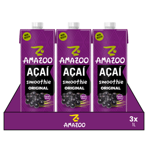 Kit 3x Smoothie de Açaí Tradicional Amazoo 1L