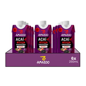 Kit 6x Smoothie de Açaí Morango Zero Amazoo 250ml