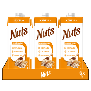 Leite Vegetal Aveia 1L Nuts - 6 Unidades